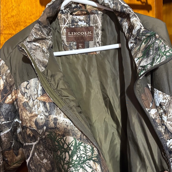 Lincoln Outfitters camouflage XL HUNTING JACKET 2 pockets No hood zip front 29”L - Picture 10 of 10